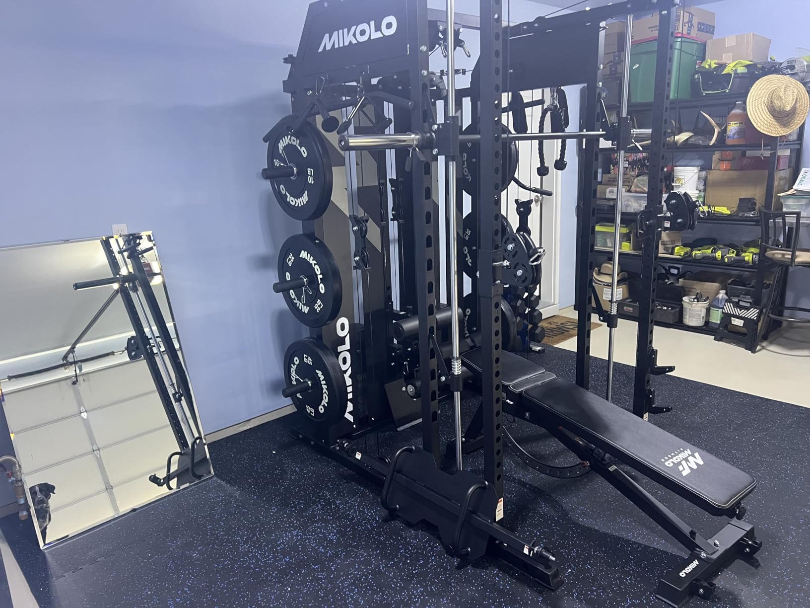 Smith Machine with Weight Stack, Power Cage Home Gym System with LAT Pulldown & Cable Crossover, Multi-Functional Trainer with Dual Pulley System, Includes 10+ Free Attachments customer photo 1