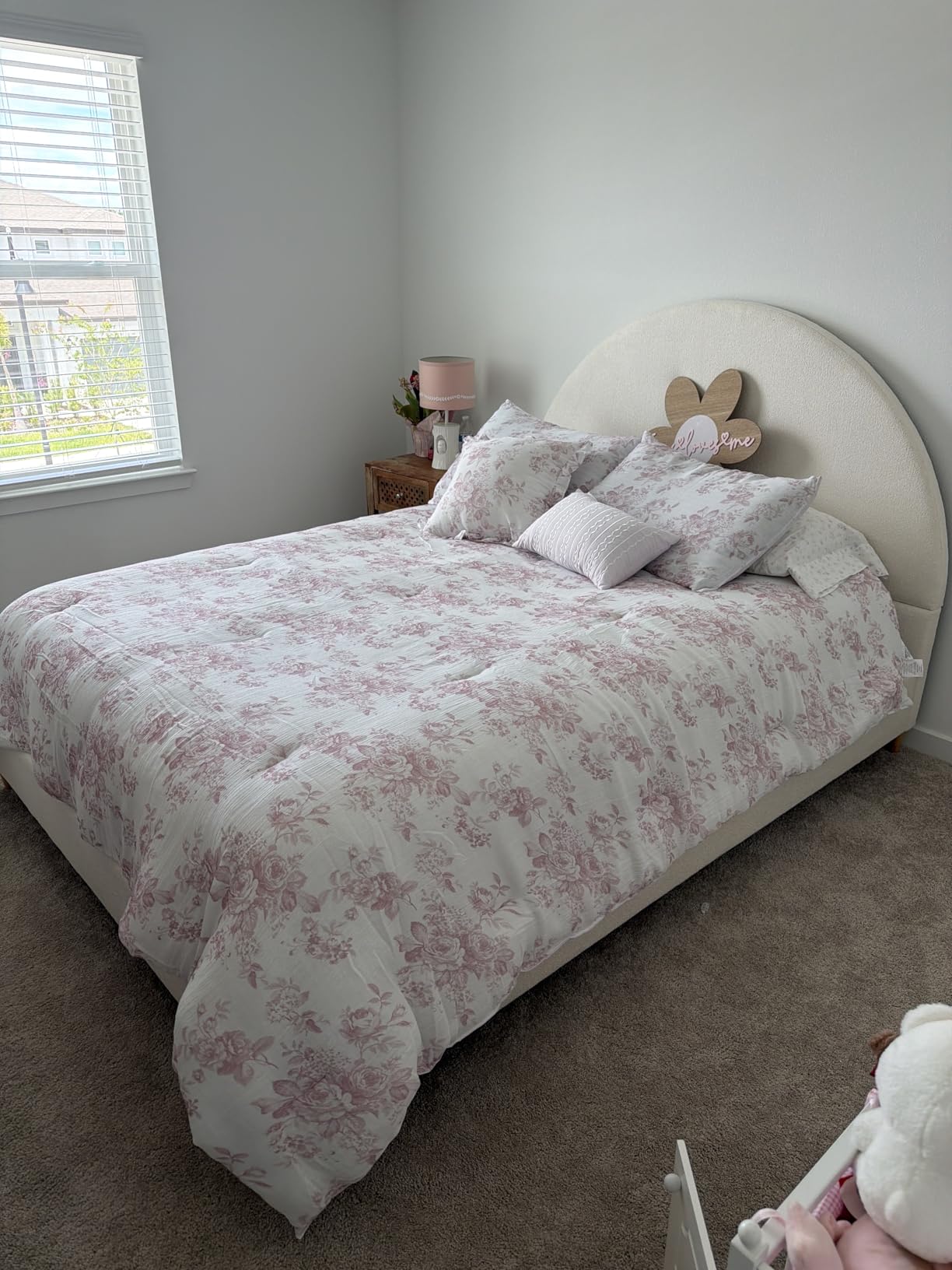 DG Casa Boucle Cloud Daybed Frame with Arched Side Panels, Upholstered in Cream White Fabric, Twin Platform Bed Frame with Solid Wood Legs - Boho or Modern Style - No Box Spring Needed customer photo 1