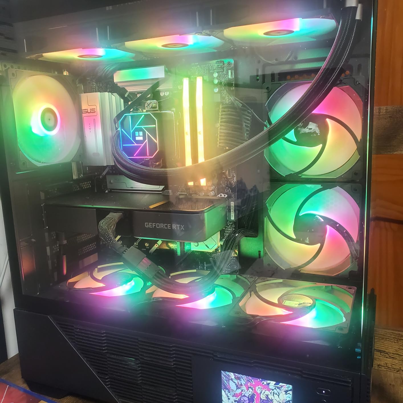 RAIDMAX i803 Premium ATX Gaming PC Case, Panoramic Tempered Glass, Built-in LCD Display Panel, Pre-Installed ARGB Fans, Dual Chamber Mid Tower, Supports 400mm GPU / 360mm Radiator (Case Only) customer photo 2