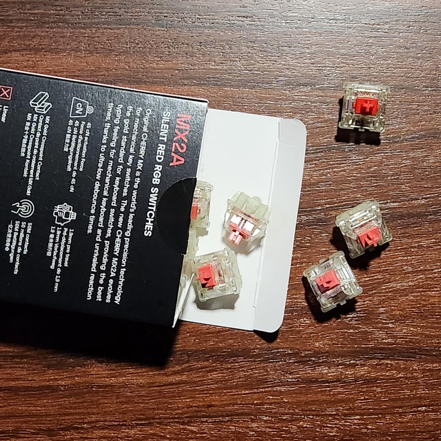 CHERRY MX2A RGB Silent RED Switch Kit, 36 Mechanical Keyboard Switches, for DIY, Hot Swap or Gaming Keyboard, Linear Switch with No Click, Smooth & Quiet customer photo 2