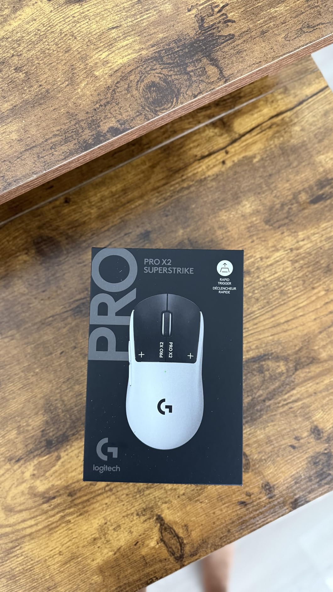 Logitech PRO X2 SUPERSTRIKE Lightspeed Wireless Gaming Mouse, Ultra-Fast Performance, Ultra Lightweight (61 g), Customizable Click Haptics, USB-C Charging, for PC/Mac/Laptop - White customer photo 1