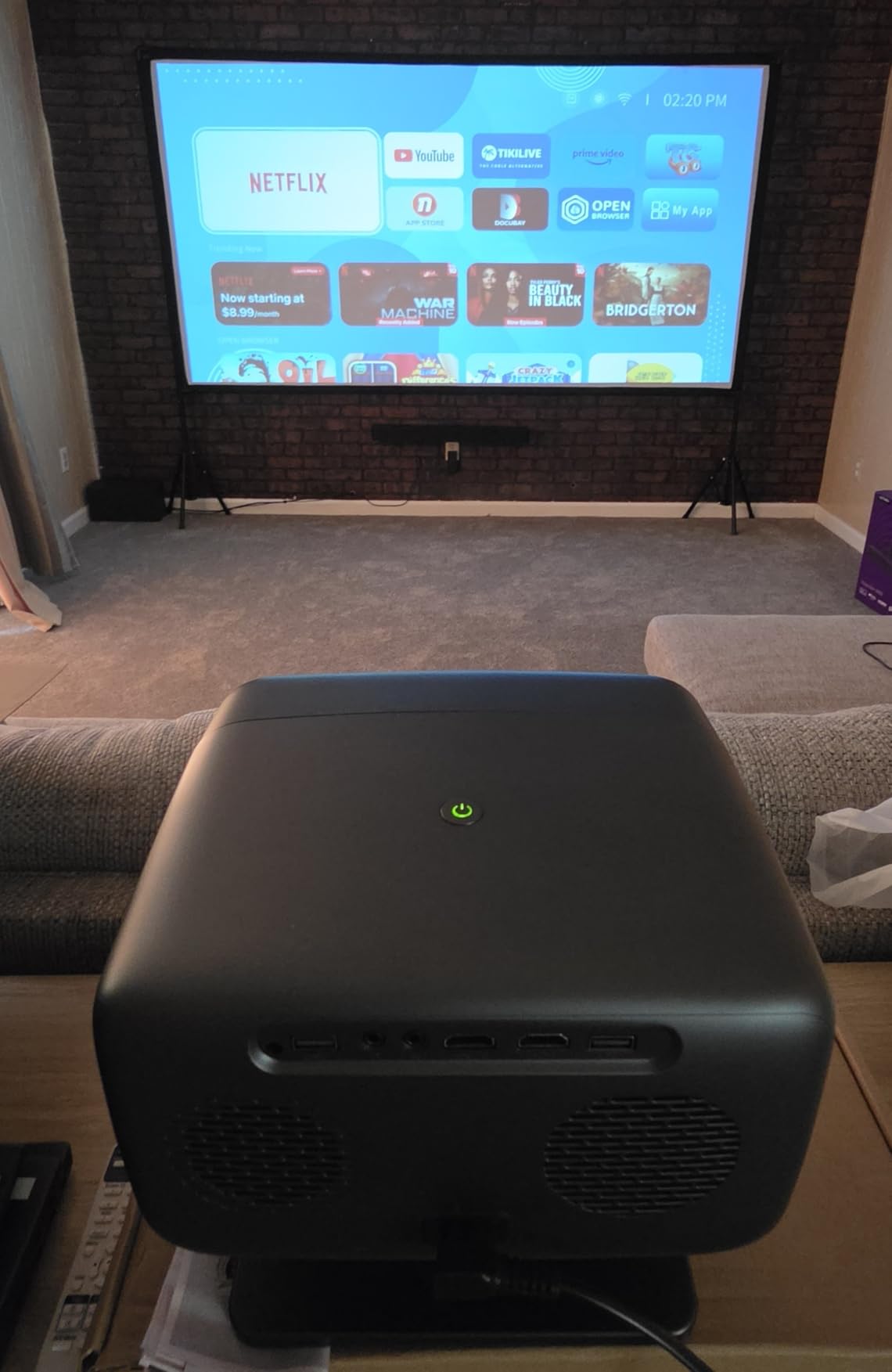 [3500 ANSI/ Official Apps/65W Audio] Outdoor 4K Projector with WiFi and Bluetooth, Auto Focus, Auto Keystone Smart Projector Support Dolby Audio, 2026 Upgrade GO2 Short Throw Projector with 360°Stand customer photo 2