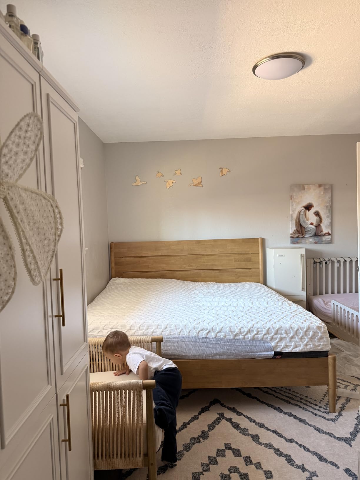 Apollo Bed Frame Full, Premium Solid Wood Platform Bed with Reinforced Frame, Japanese Joinery Bed Frame, Wood Slat Support, No Box Spring Needed, Minimal Scandinavian Style (Light Oak) customer photo 1