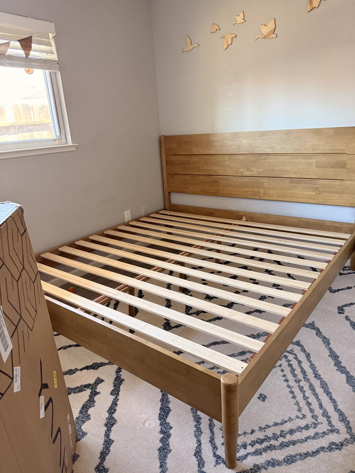 Apollo Bed Frame Full, Premium Solid Wood Platform Bed with Reinforced Frame, Japanese Joinery Bed Frame, Wood Slat Support, No Box Spring Needed, Minimal Scandinavian Style (Light Oak) customer photo 2