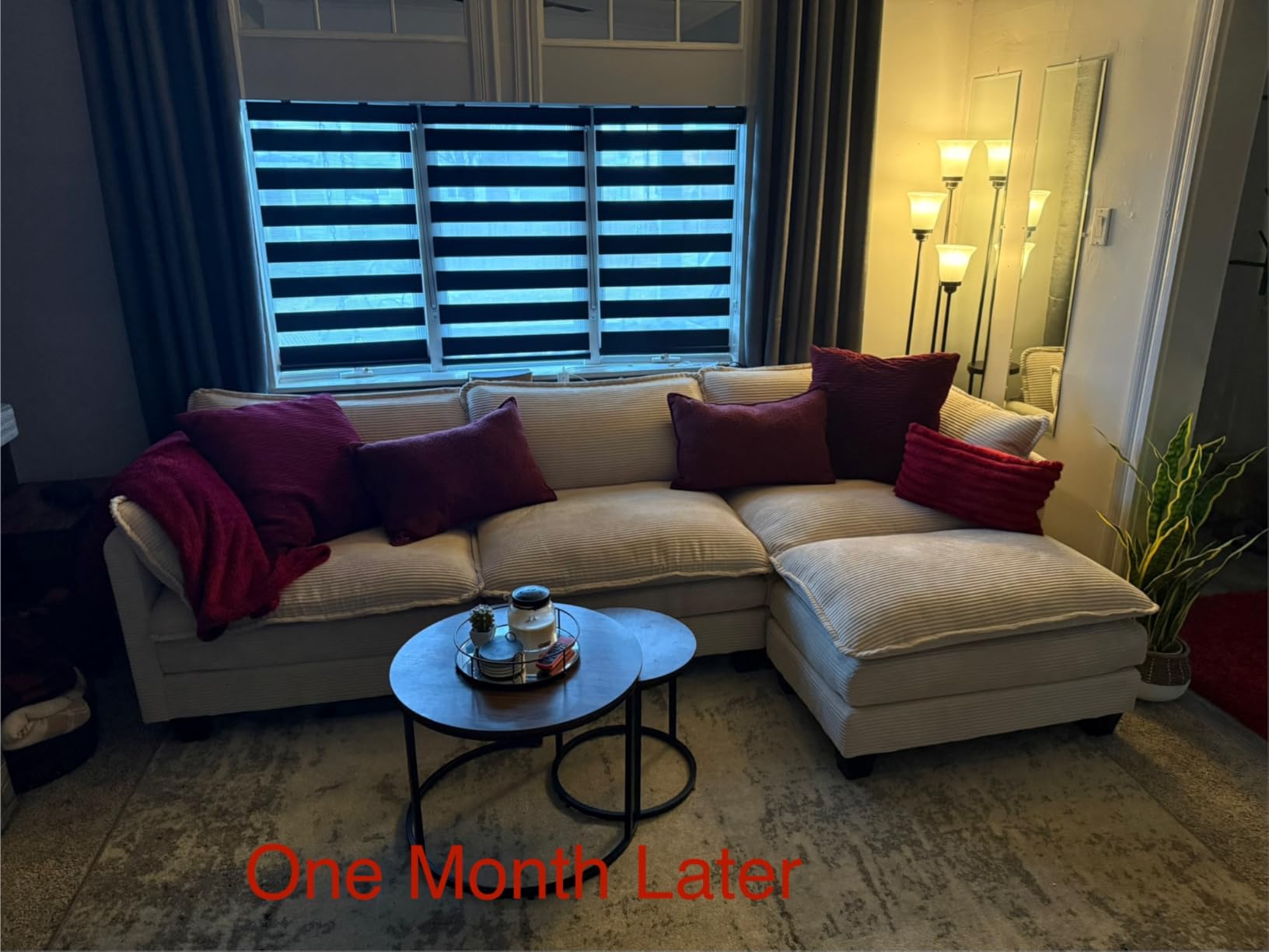 112'' Sectional Modular Cloud Couch, Oversized 5 Seat Couches U Shaped Sofa with 2 Movable Ottomans, 2 Throw Pillows, Upholstered Corduroy U Shape Comfy Deep Couches for Living Room and Office, Beige customer photo 2