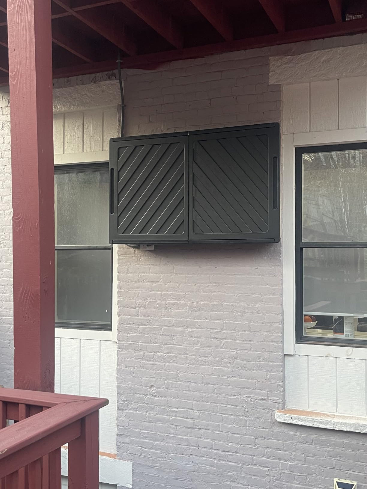 Outdoor TV Cover 55 inch Weatherproof, Hard Outdoor TV Enclosure with Frosted Plastic, Adjustable TV Wall Mount Bracket Included(36-55inch) customer photo 1