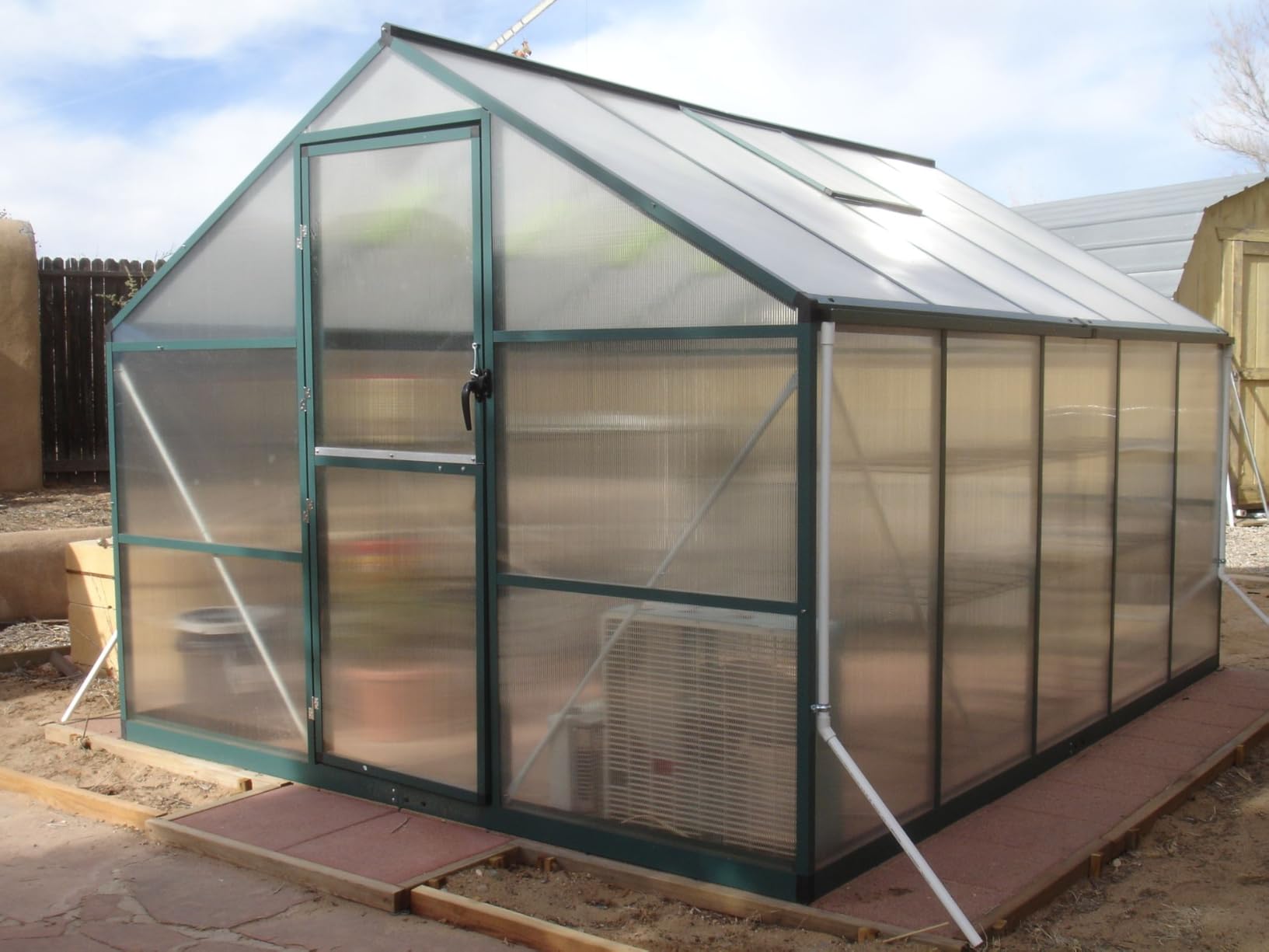 Garvee 6 x 8 FT Greenhouse, Greenhouses for Outside, Polycarbonate Greenhouse with Aluminum Frame, Lockable Door and Adjustable Roof Vent customer photo 2