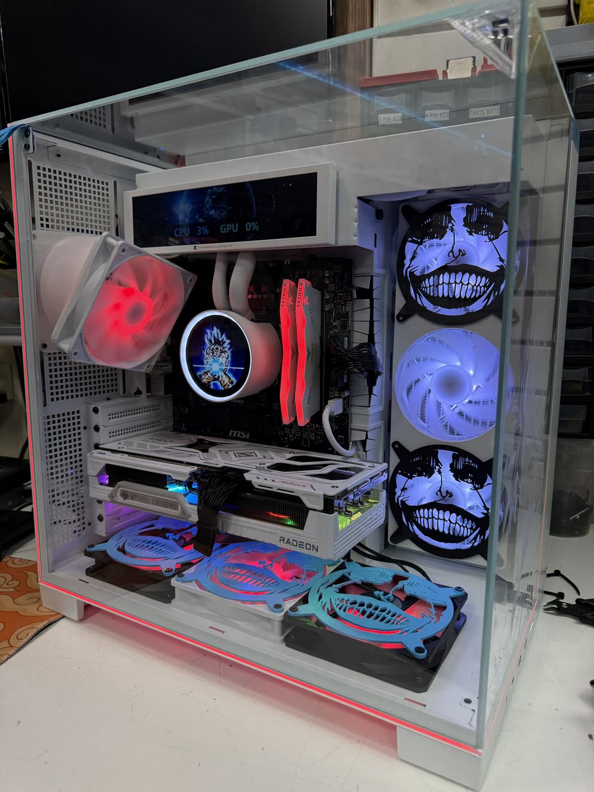 Thermalright A70 Vision White ATX Gaming case |Three Sides Without Stands,Panoramic Glass Panel|8 Fan Slots |Tower-Style Computer case|Equipped withType-C Interface|Comes with a 9.16-inch LCD Display customer photo 1