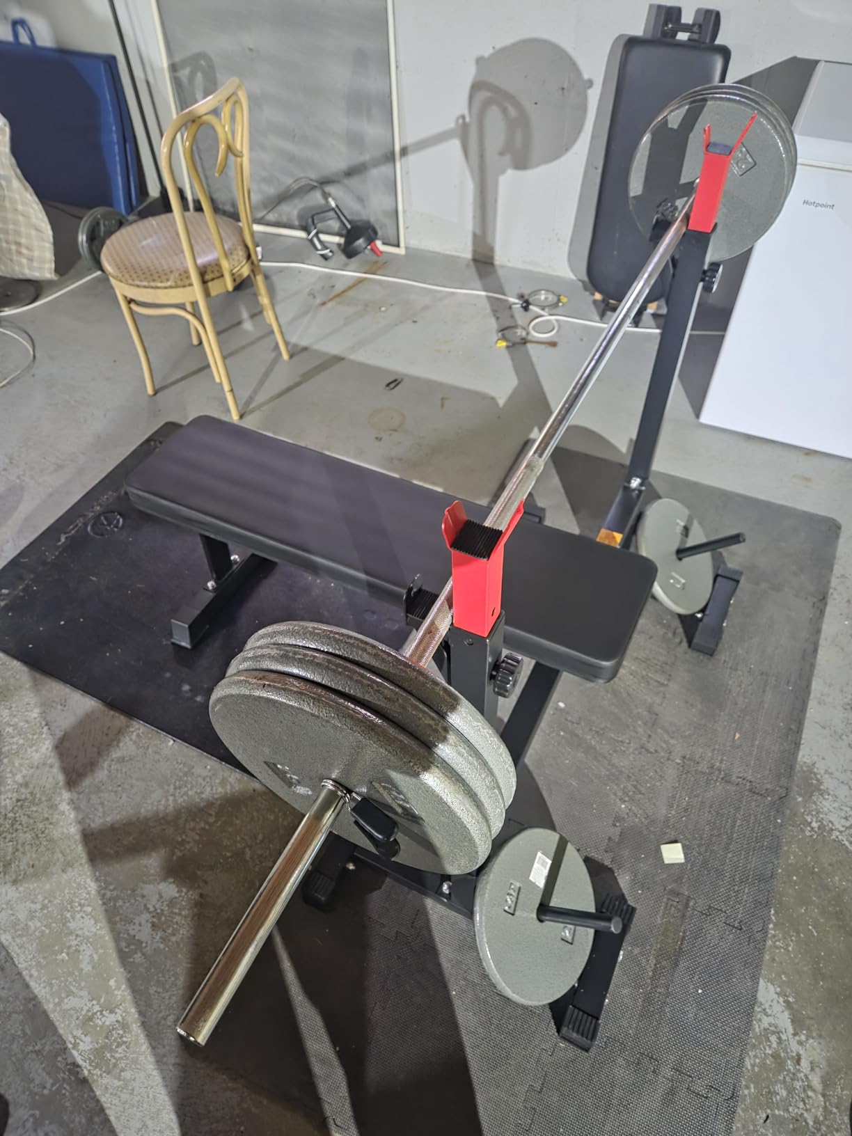 Bench Press, CANPA Olympic Weight Bench with Squat Rack Workout Bench Adjustable Barbell Rack Stand Strength Training Home Gym Multi-Function customer photo 1