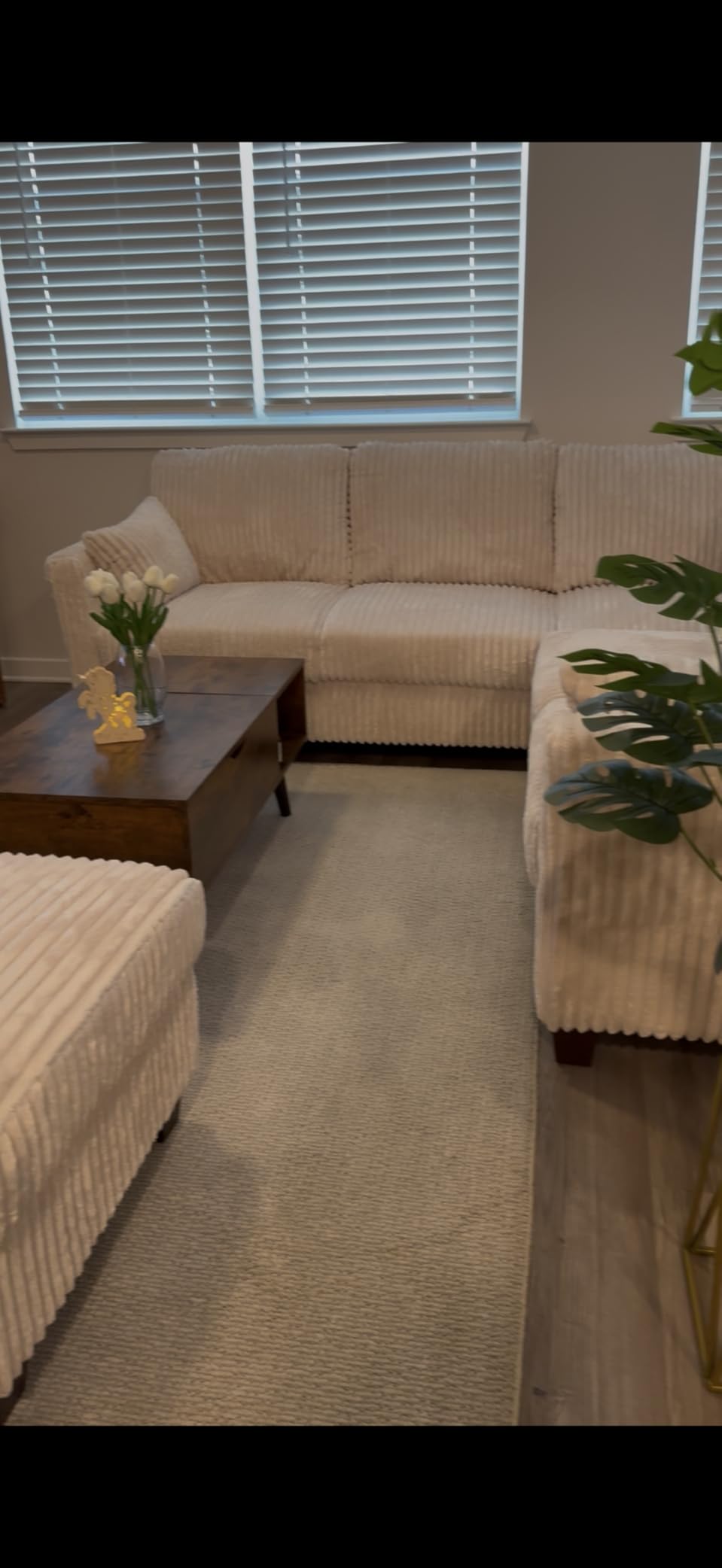 VANOMi Large L Shape Sectional Modular Sofa, Cloud Sectional Couch, FSC Certified Comfortable Chenille Beige Modular Couch customer photo 2