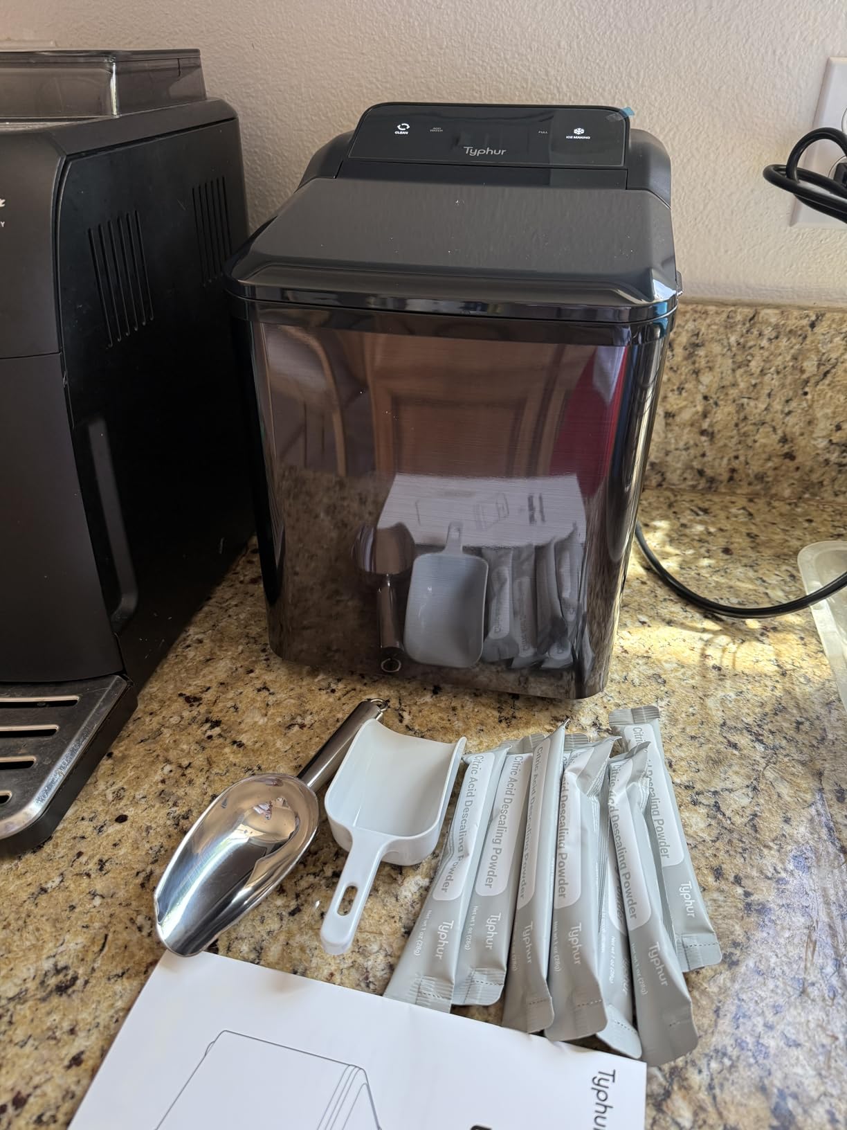Typhur Fast Nugget Ice Maker Countertop, Chewable Pebble & Pellet Ice Machine with Self-Cleaning Pump & 8-Pack Cleaners, 35lbs/24H Crushed Ice for Kitchen, Bar, RV, Outdoor (Black Stainless Steel) customer photo 1