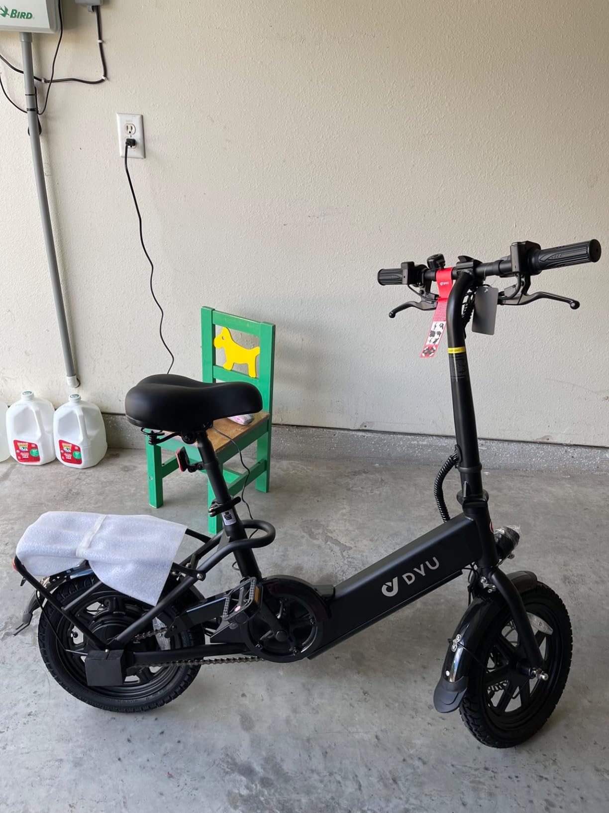 DYU Electric Bike for Adults Teens, Folding Electric Bicycle, Commuter City E-Bike with 350W Motor and 36V 7.8Ah Battery, 3 Levels Assist, Dual Disc Brakes customer photo 2