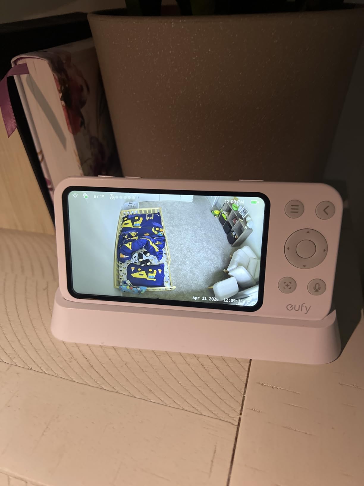 eufy Security E21 Baby Monitor with 4K UHD Camera, 5'' 720p Screen, Pan-Tilt and 8x Zoom, Dual Wi-Fi/Local Connection, 24/7 App Recording, Portable Built-in Battery-Powered Camera, ANR customer photo 2