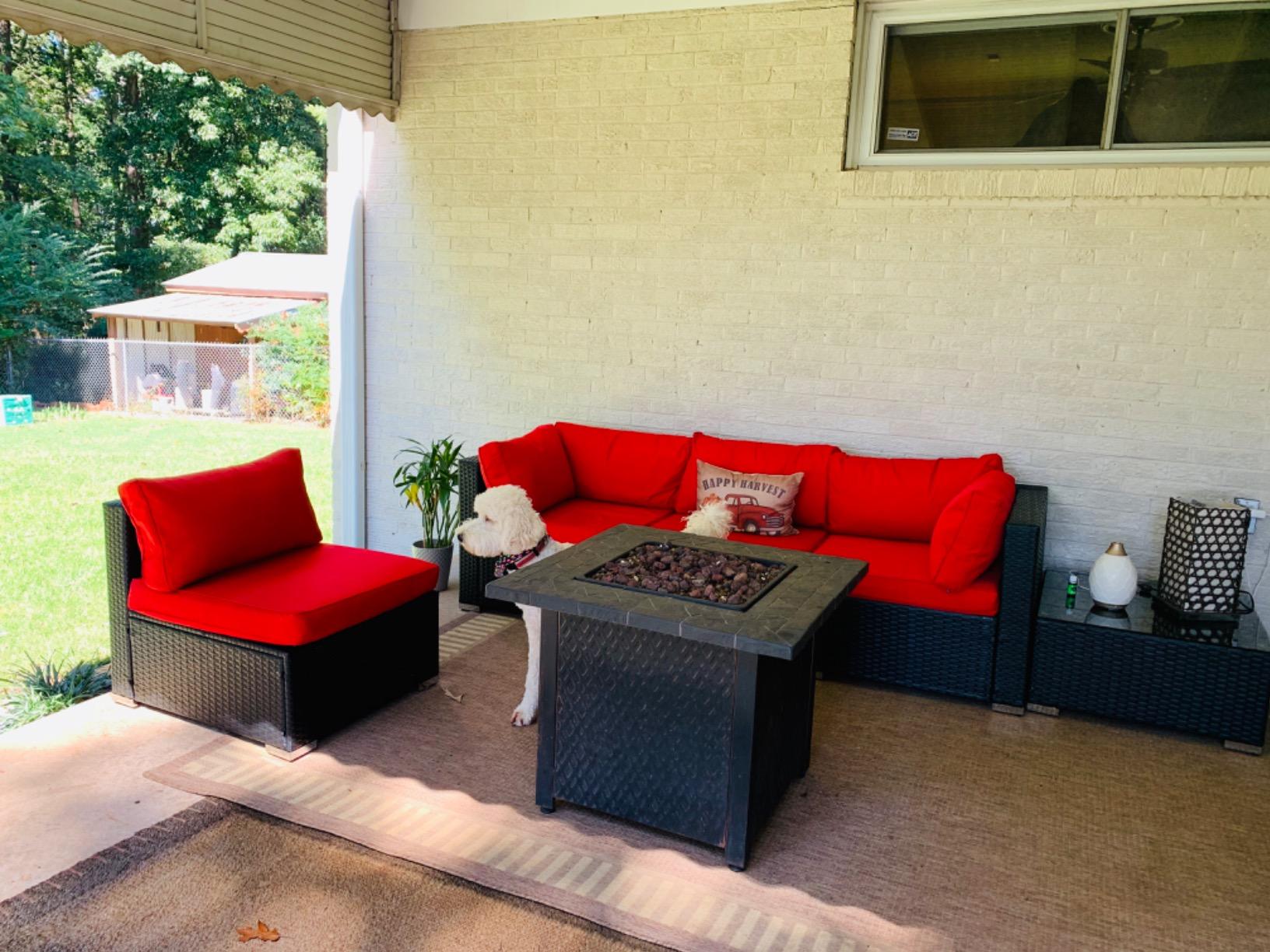 Shintenchi 3-Piece Outdoor Patio Furniture Sets, Wicker Patio Conversation Sets, All Weather Wicker Rattan Patio Seating Sofas with Glass Coffee Table and Cushion (Beige) customer photo 1