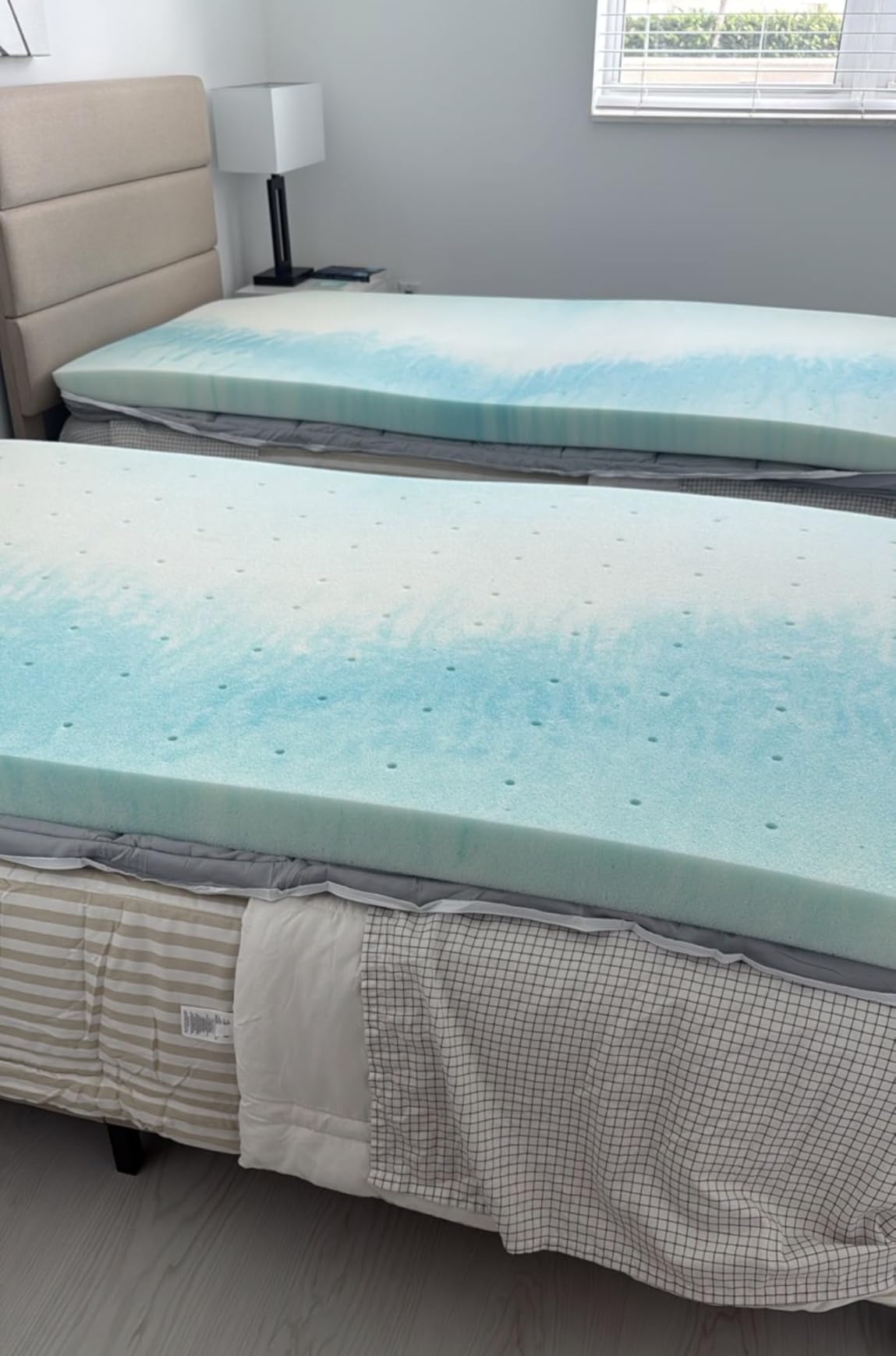 OLIXIS Gel Memory Foam Mattress Topper, Queen 3 Inch, Cooling Gel Infused Soft Comfy Breathable, Pressure-Relieving, CertiPUR-US Certified customer photo 2