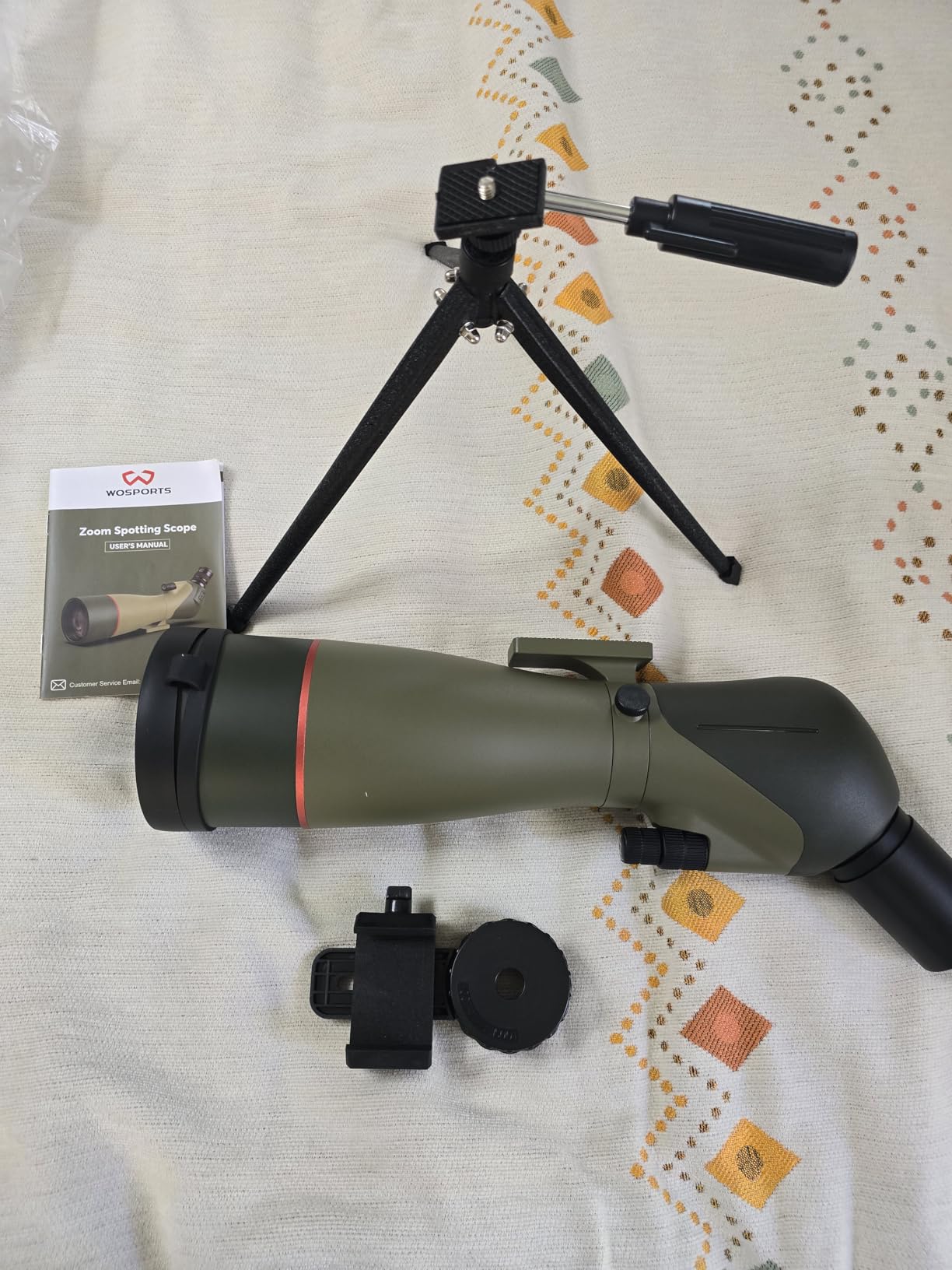WOSPORTS 25-75x85 Spotting Scopes with Tripod, Carrying Bag, Phone Adapter, HD BAK4 Porro Prism, Waterproof Spotter Scope for Hunting, Target Shooting, Bird Watching, Wildlife Viewing customer photo 1