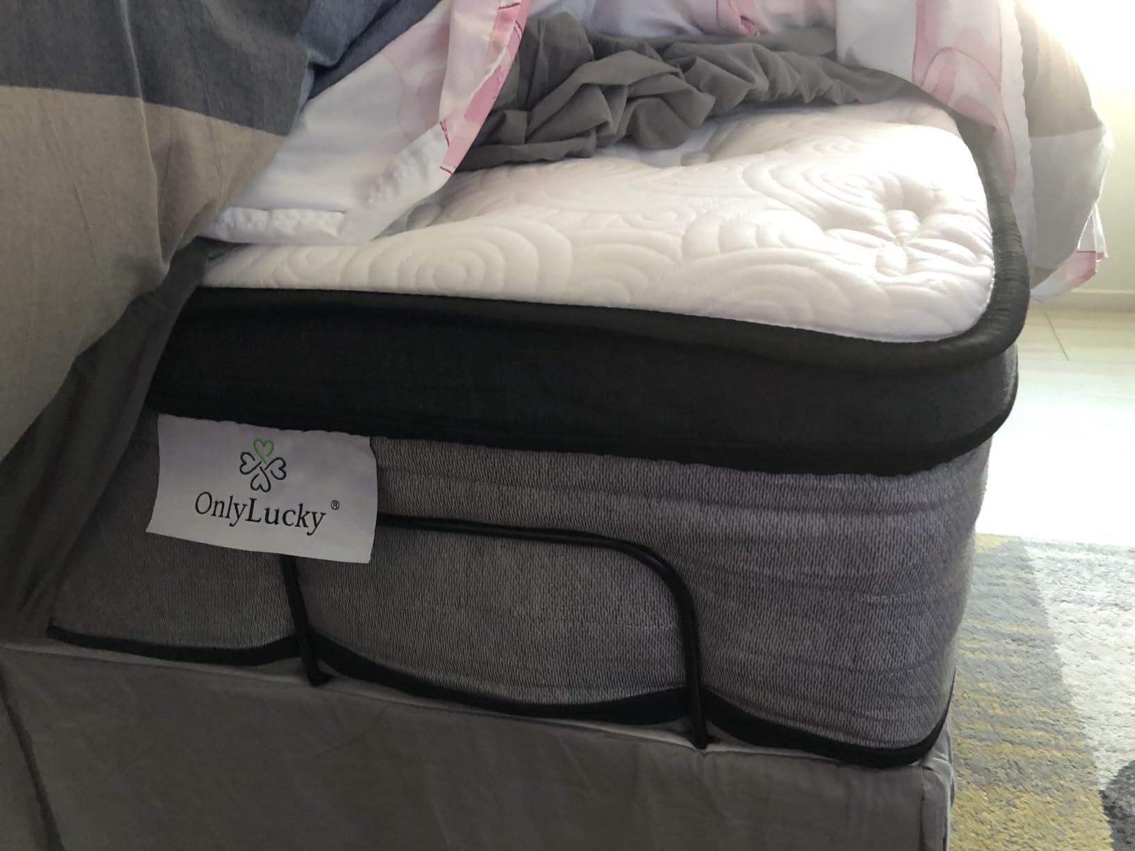 Onlylucky King Size Mattress 12 Inch, Luxury Firm Hybrid King Mattress in a Box, 7-Zones Individual Pocket Springs, Extra Hip/Shoulder/Lumbar Support, Fiberglass-Free, CertiPUR-US customer photo 2