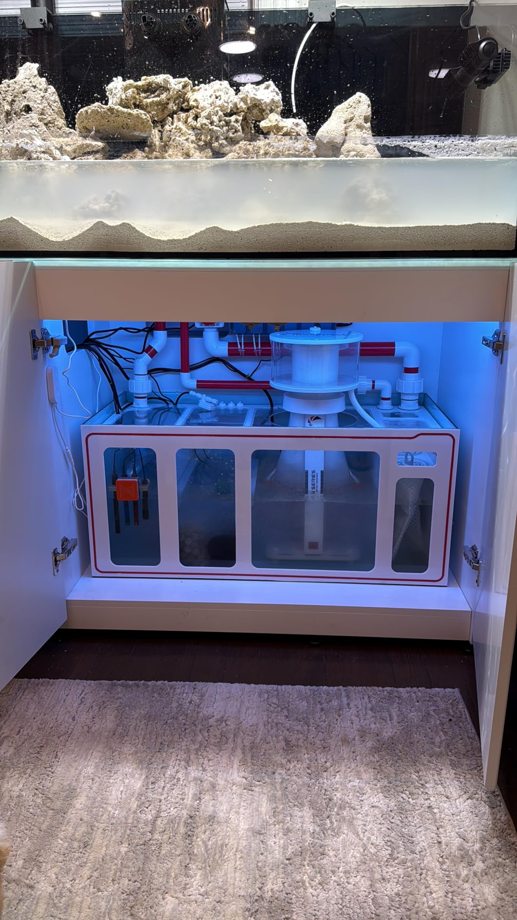 Aqua Dream 50 Gallon Rimless Glass Aquarium Reef System - Ultra Clear Marine Tank with Aluminum Cabinet, Integrated Sump & Plumbing customer photo 1