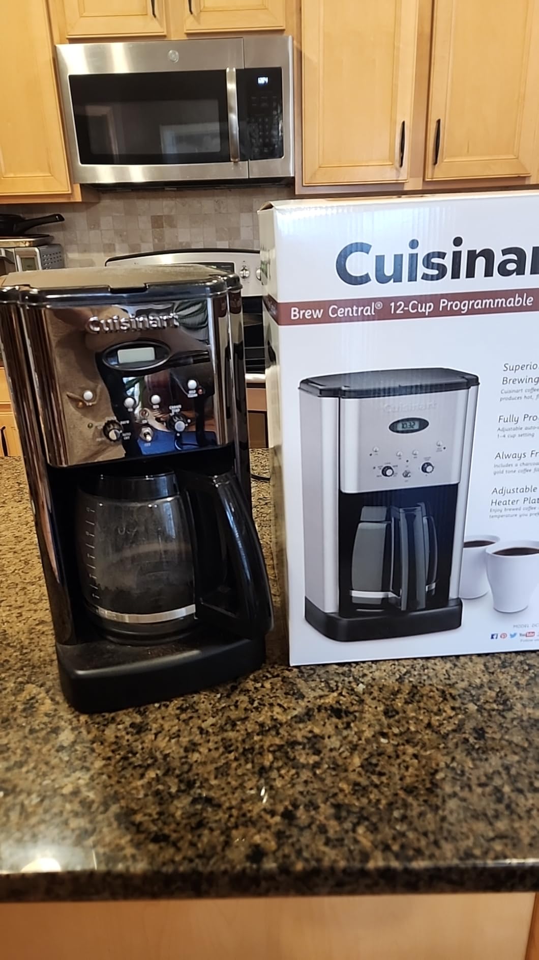Cuisinart DCC-1200P1 Brew Central 12-Cup Programmable Coffeemaker Coffee Maker, Carafe, Brushed Chrome customer photo 1