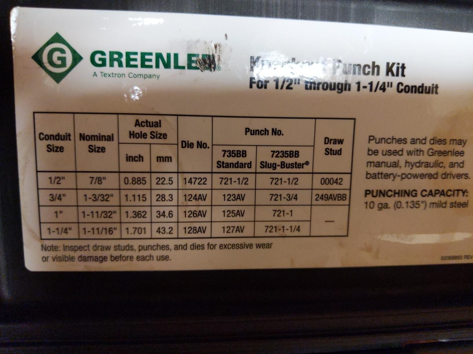 Greenlee 7235BB Slug-Buster 1/2