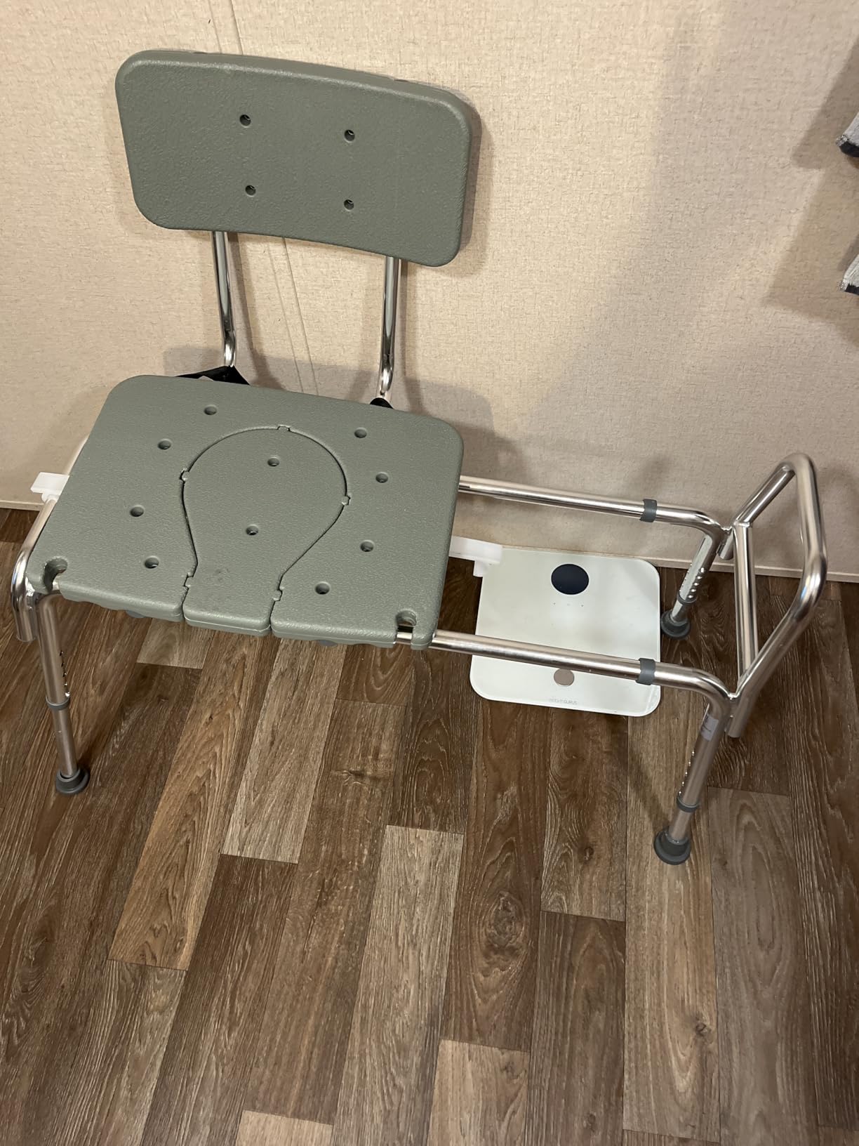 DMI Tub Transfer Bench and Shower Chair with Non Slip Aluminum Body, FSA Eligible, Adjustable Seat Height and Cut Out Access, Holds Weight up to 400 Lbs, Bath and Shower Safety, Transfer Bench customer photo 1