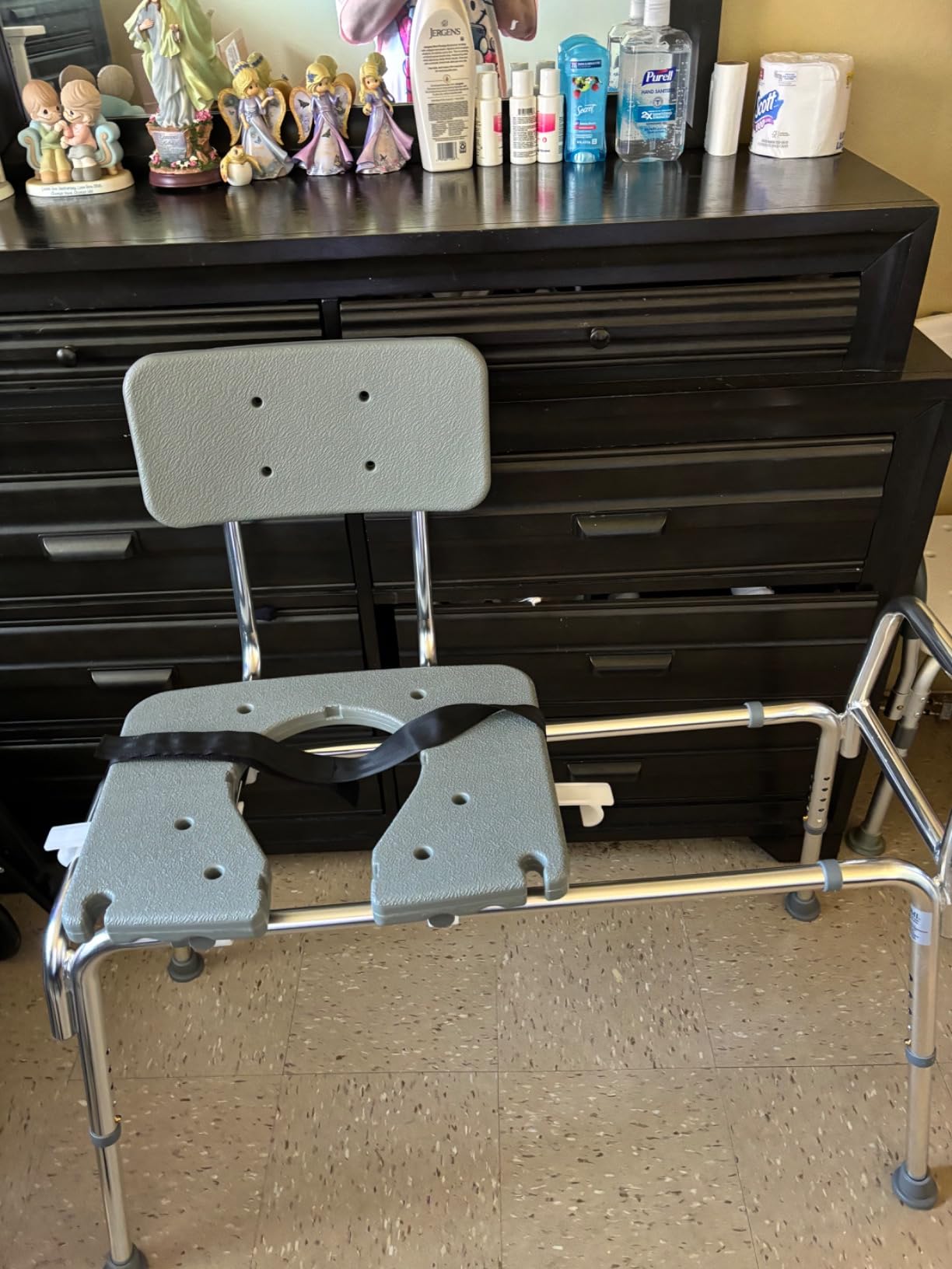 DMI Tub Transfer Bench and Shower Chair with Non Slip Aluminum Body, FSA Eligible, Adjustable Seat Height and Cut Out Access, Holds Weight up to 400 Lbs, Bath and Shower Safety, Transfer Bench customer photo 2
