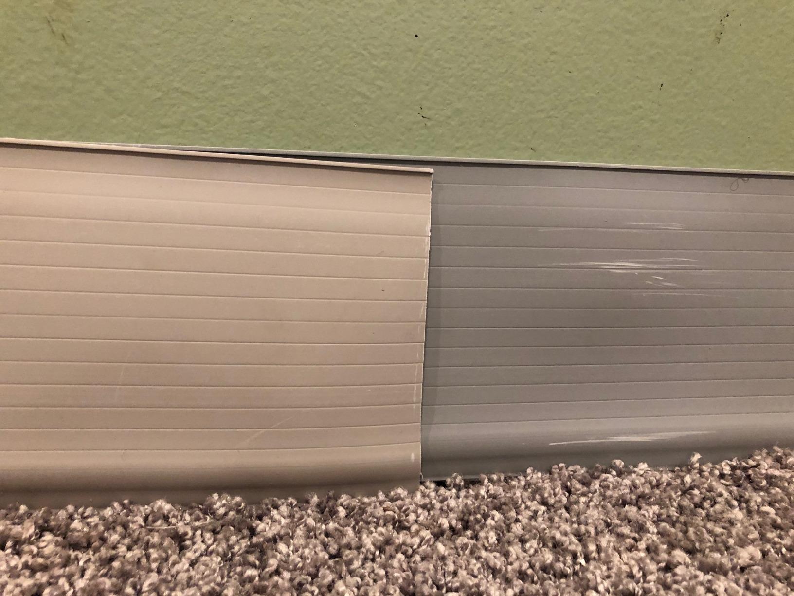 M-D Building Vinyl Wall Base, Snow White, 4in x 60ft | Self-Adhesive Backing, Flexible Vinyl Trim, Easy Cut-To-Length, For Commercial Or Residential Use, Scuff Resistant customer photo 1