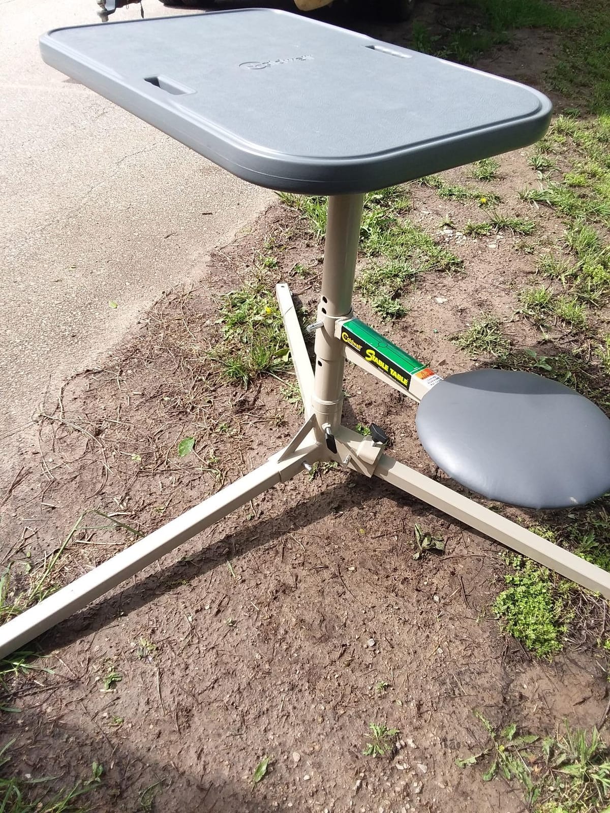 Caldwell Stable Table Shooting Bench, Tripod Frame | Adjustable Leg Angle & Seat Height, 360-Degree Rotating, All-Weather, Ambidextrous, Steel customer photo 2