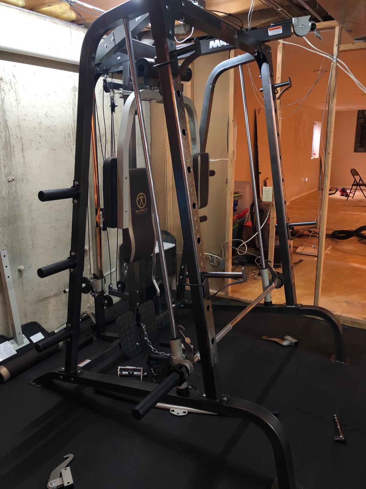Marcy Smith Cage Workout Machine Full Body Strength Training Home Gym Equipment System with Leg Developer, Press Bar, PEC Deck, and Squat Rack customer photo 2