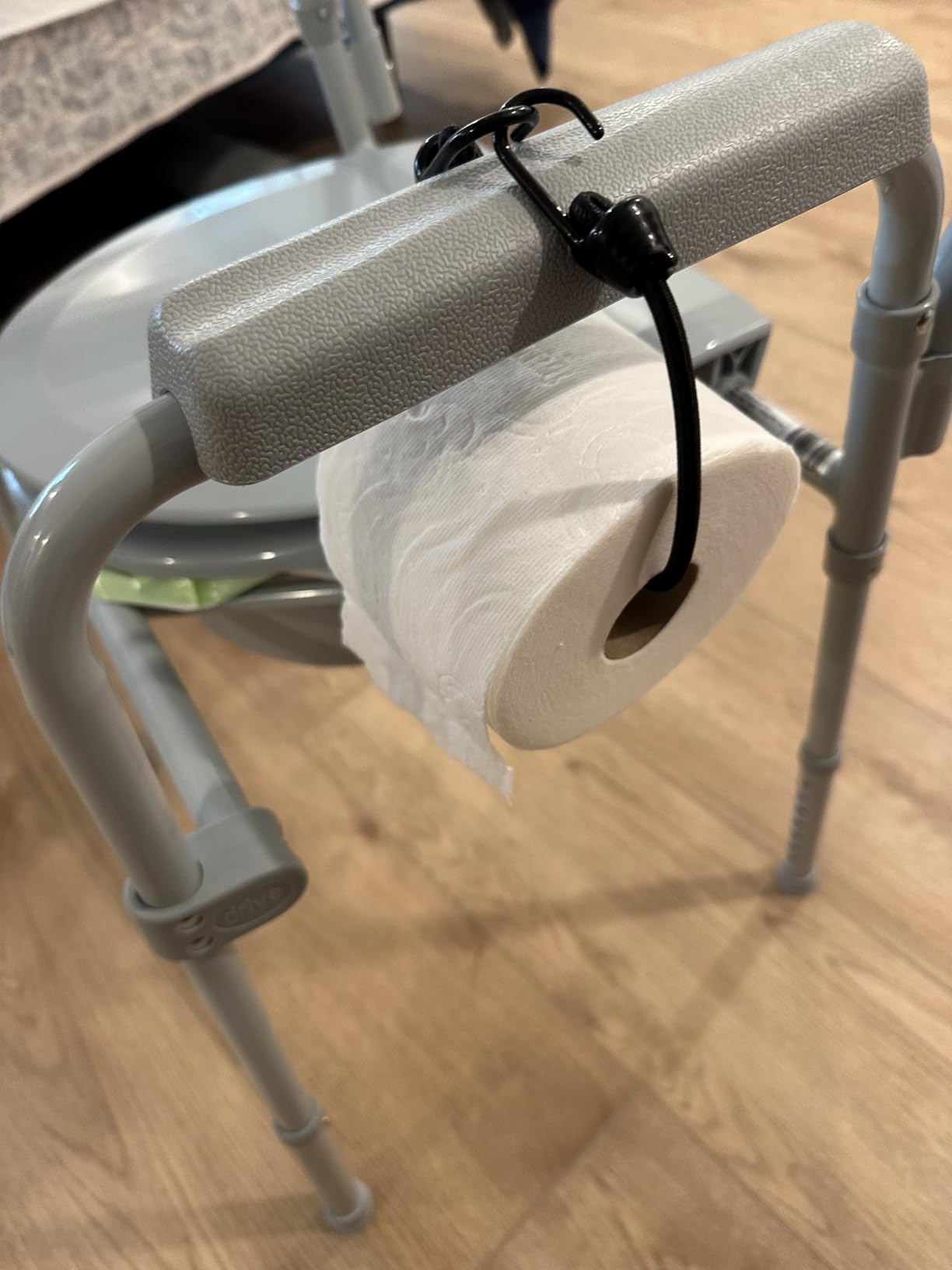 Drive Medical Folding Bedside Commode, Adjustable Height, Supports 350 lb customer photo 1
