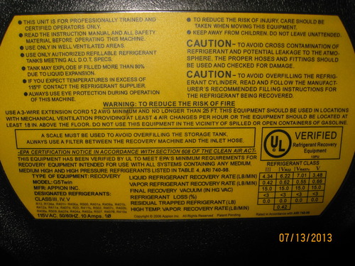 Appion G5TWIN Twin Cylinder Recovery Unit, 3 liters customer photo 2