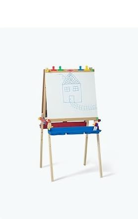 Melissa & Doug Deluxe Wooden Art Easel for Kids with Dry-Erase Board, Chalkboard & Drawing Paper Roller, Folding Double-Sided Toddler Easel customer photo 2
