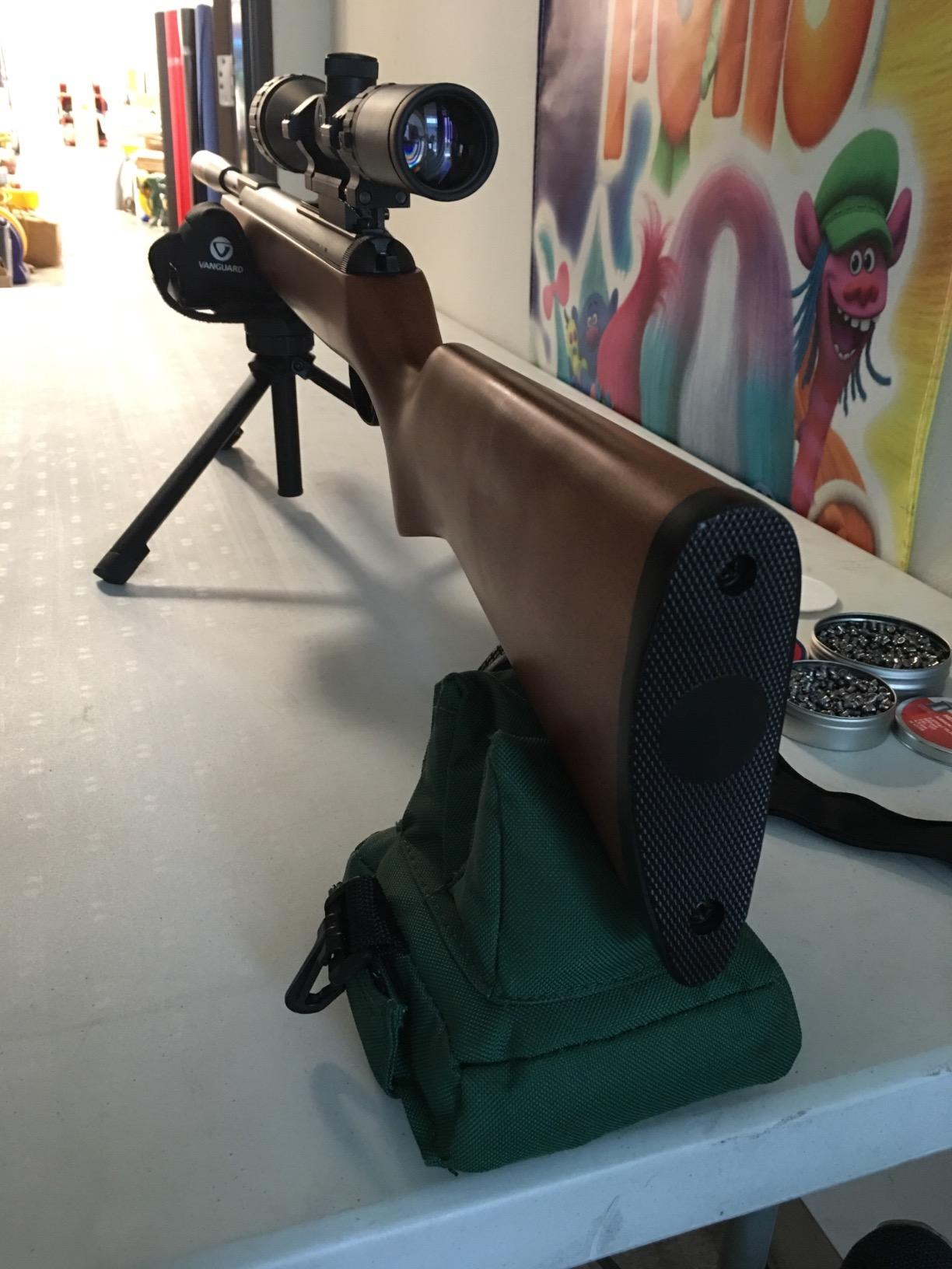 Vanguard Porta Aim Gun Rest. Compact and Portable Bench Rest. Quick Height Adjustment. Anti-Vibration Bag Rotates 360 Degrees , Black customer photo 2