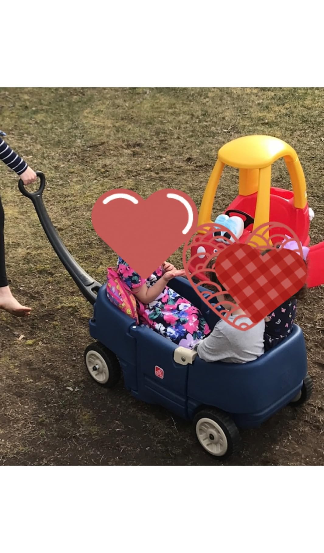 Step2 Wagon for Two Plus, Kids Ride On Toy, Stroller Substitute, Includes Seat Belts, Made of Durable Plastic, Max Weight 75 lbs., For Toddlers 1.5-5 Years Old, Denim Blue customer photo 2