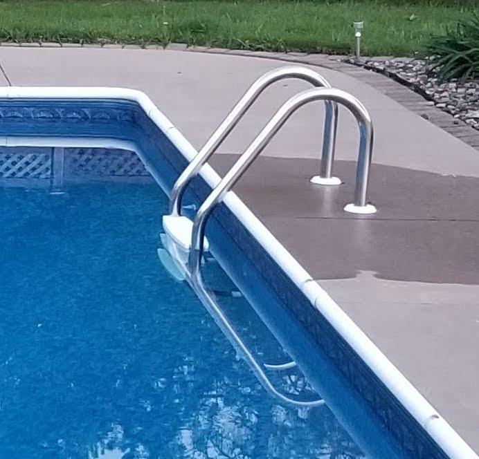 SWIMLINE HYDROTOOLS Stainless Steel Pool Ladder - Heavy Duty Swimming Step Accessory, In-Ground, 52.5