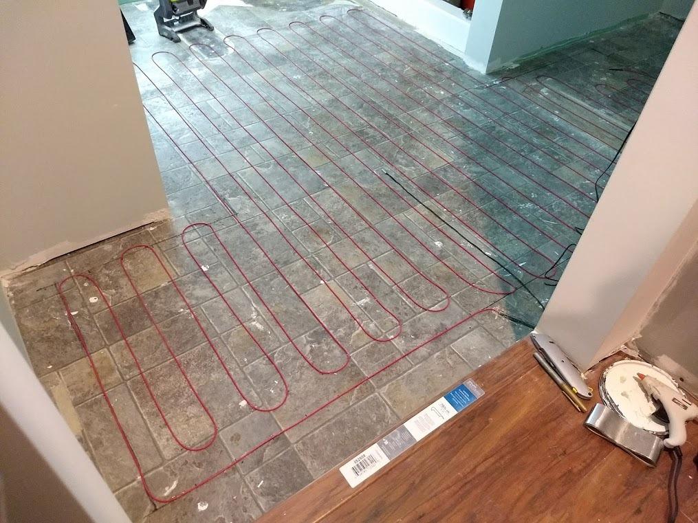 20 Sqft Electric Radiant Floor Heating Cable Kit - 120V Heated Tile Floor System with UWG5 Programmable Thermostat, Sensor, Installation Monitor & 25 Year Warranty, Made in the USA customer photo 1
