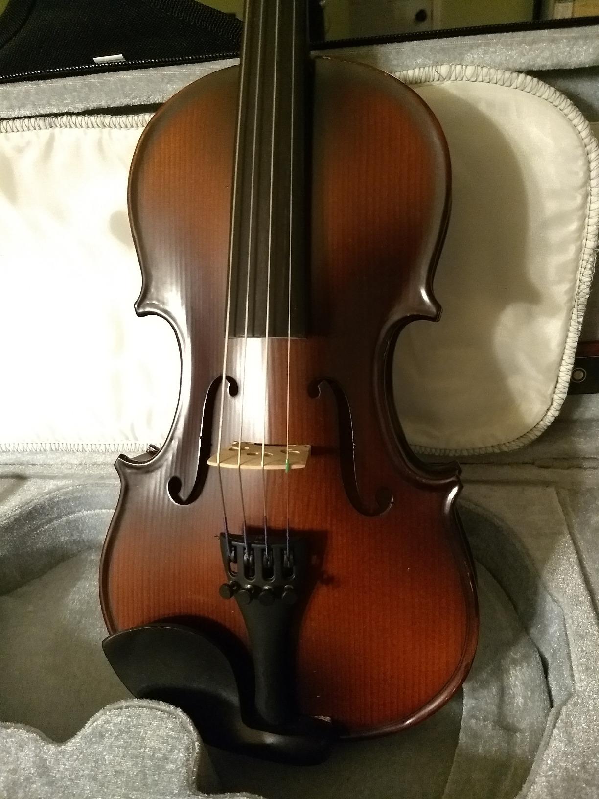 Bunnel Pupil Violin Outfit 4/4 Full Size Clearance By Kennedy Violins - Carrying Case and Accessories Included - Solid Maple Wood and Ebony Fittings RB300 customer photo 2