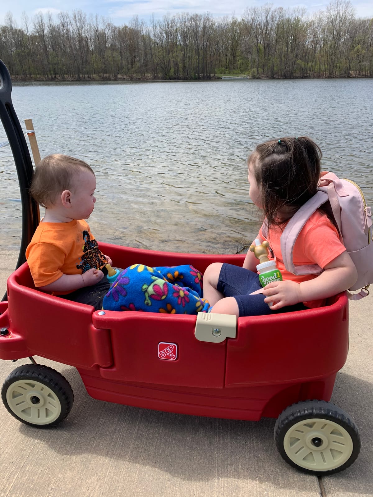 Step2 All Around Canopy Wagon, Kids Ride On Toy, Stroller Substitute, Includes Seat Belts, Made of Durable Plastic, Max Weight 75 lbs., For Toddlers 1.5-5 Years Old customer photo 1