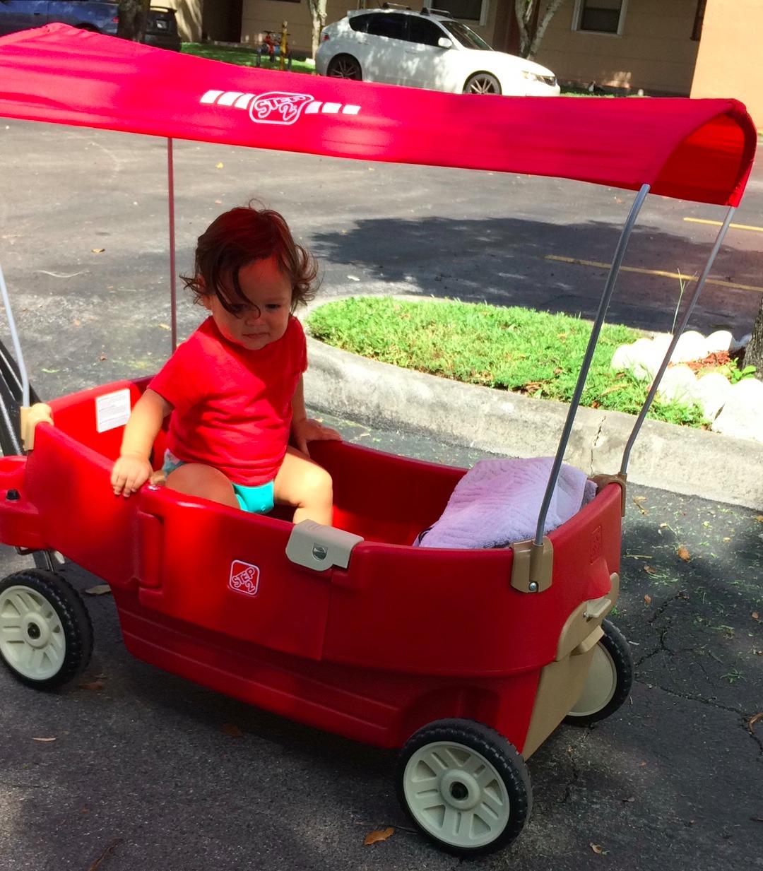 Step2 All Around Canopy Wagon, Kids Ride On Toy, Stroller Substitute, Includes Seat Belts, Made of Durable Plastic, Max Weight 75 lbs., For Toddlers 1.5-5 Years Old customer photo 2