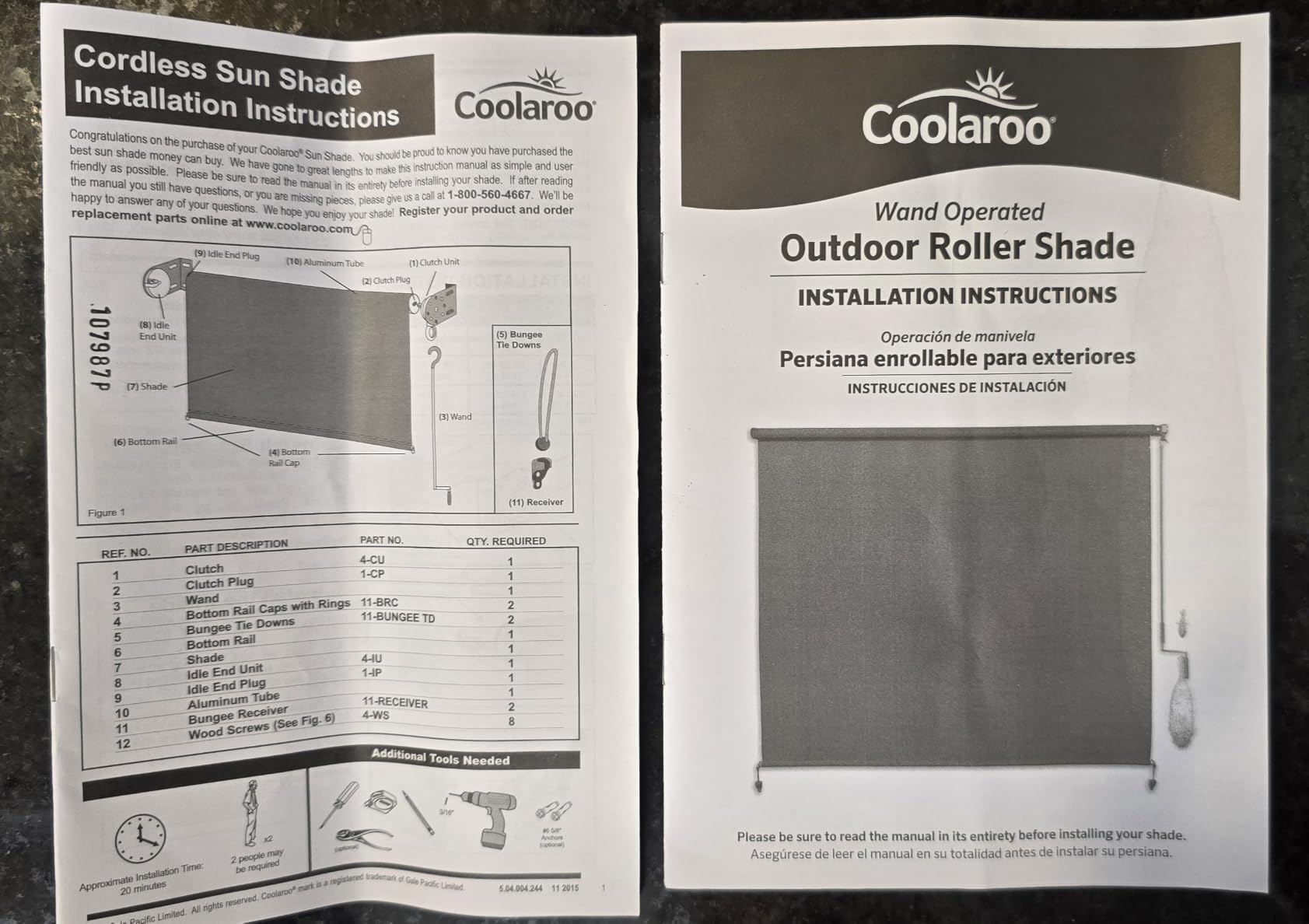 Coolaroo Outdoor Roller Shade with Wand - 95% UV Block Breathable Light Filtering Shade for Patio or Porch, Fade-Resistant, Easy-Clean Fabric, 10ft x 8ft, Walnut customer photo 2