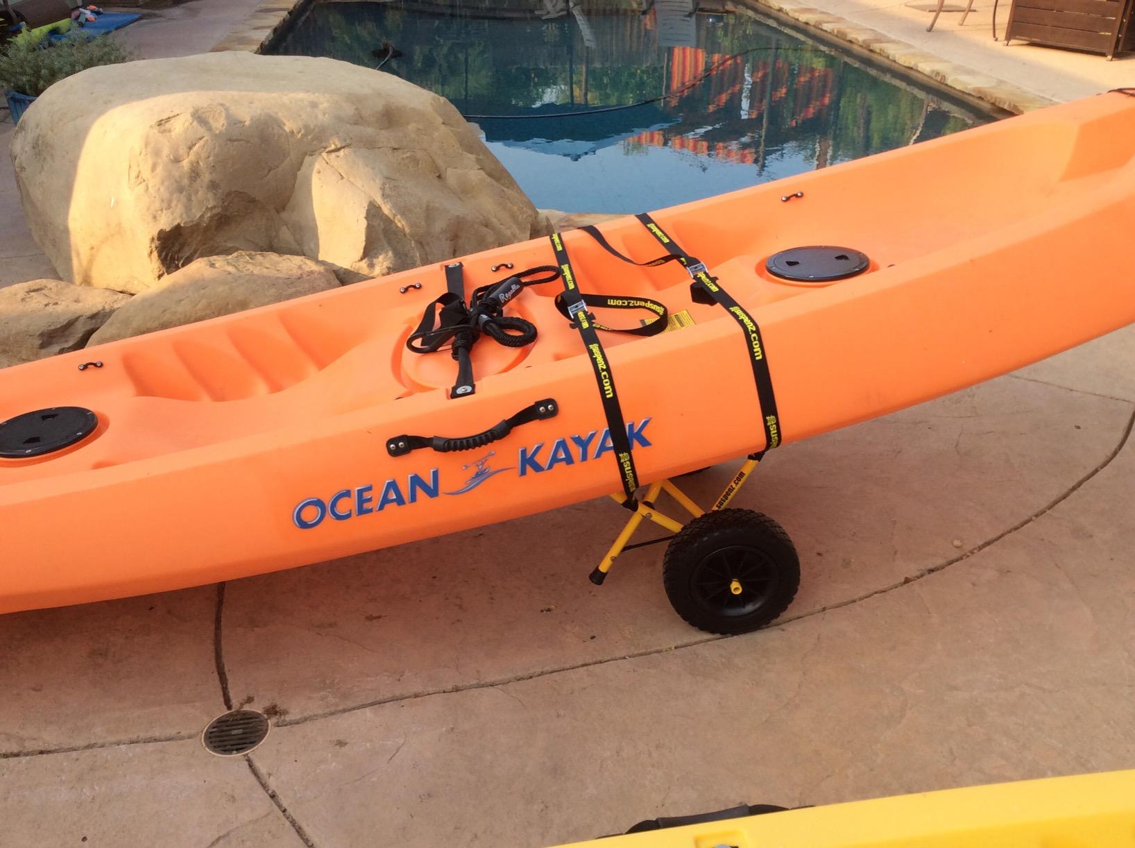 Suspenz Kayak Canoe Transport Trailer, DLX Kayak Cart, Trolley with Airless Wheels and Straps, Weight Capacity 150 lbs, Yellow (22-0044) customer photo 2