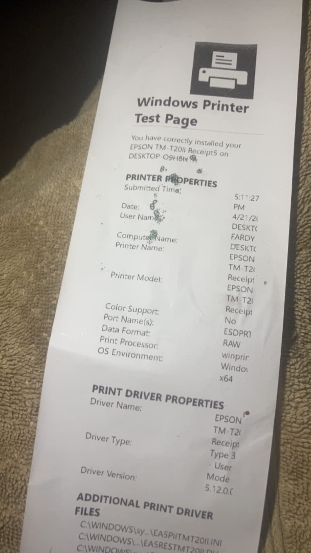 Epson TM-T20II Direct Thermal Printer USB - Monochrome - Desktop - Receipt Print C31CD52062 customer photo 1