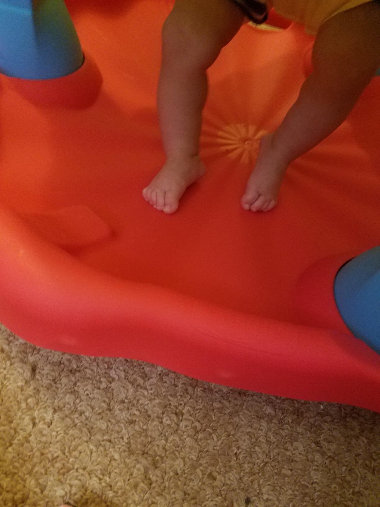 Evenflo Exersaucer Bouncing Activity Saucer, Sweet Tea Party | 3 Height Modes up to 30 in., Ages 4-12 Months, 7 Interactive Toys, 12+ Activities, Machine Washable Seat Pad customer photo 1