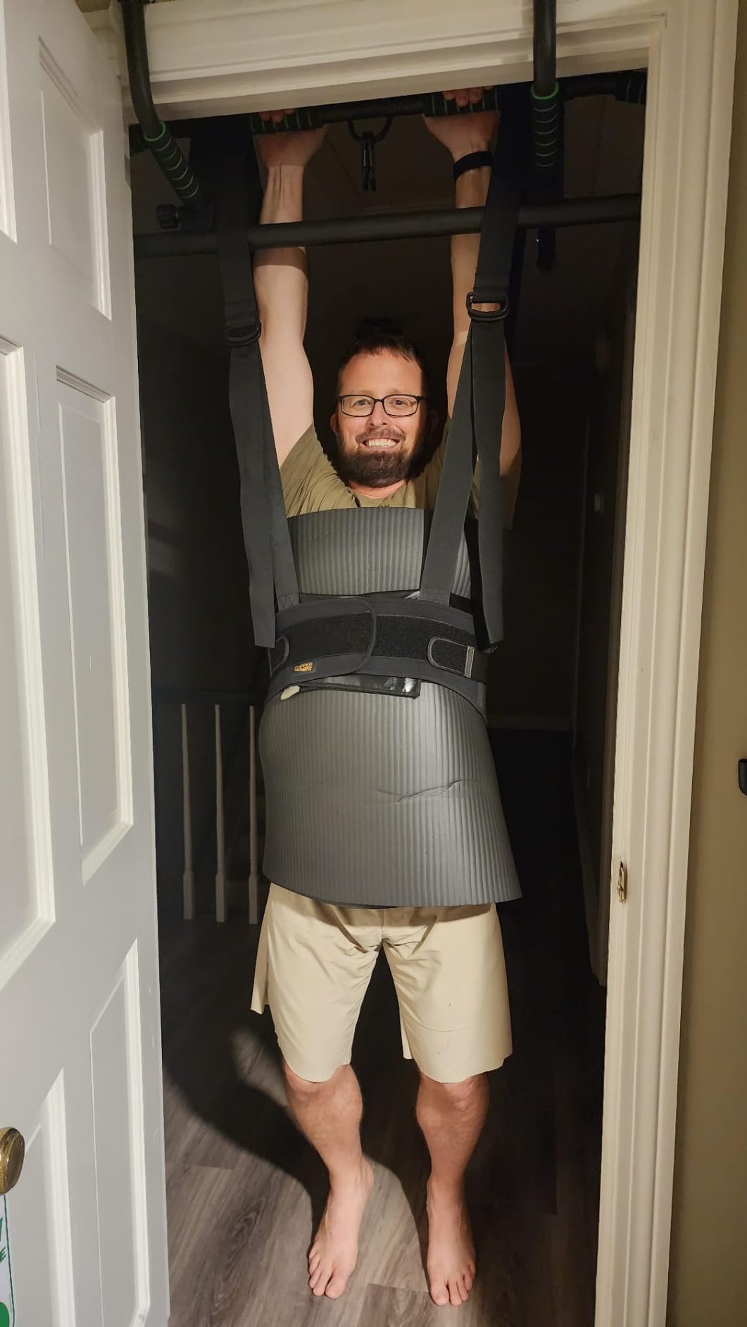 Sit and Decompress Back Stretcher 3 Minutes A Day Lumbar Traction Spinal Decompression - Inversion Table Alternative (Medium Harness No Bar) customer photo 2