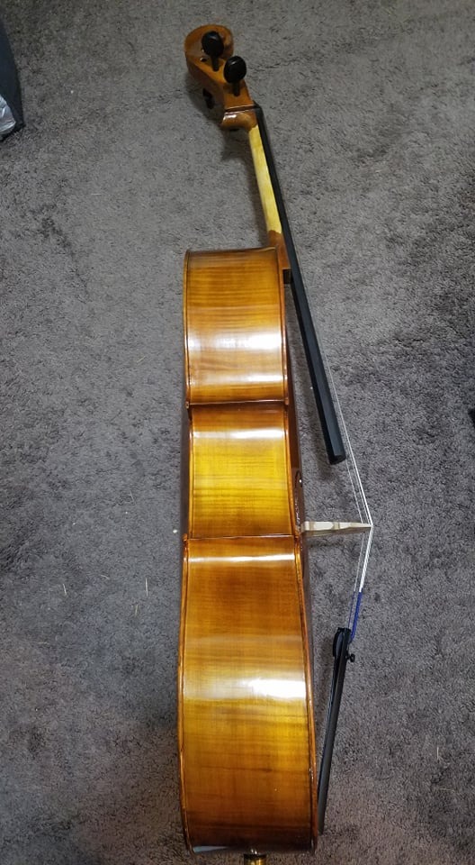 Cremona SC-500 Premier Artist Cello Outfit - 4/4 Size - Hand-Carved Spruce & Maple, Flamed Maple Back, Aubert Bridge, Anton Breton Strings, Brazilwood Bow, Padded Bag customer photo 1