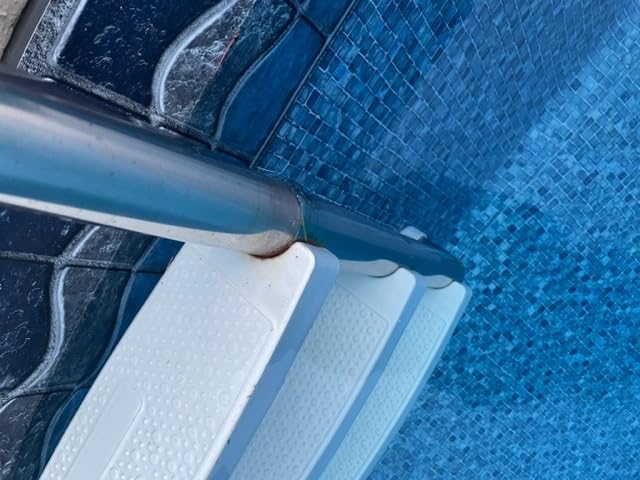 Aqua Select 3 Step Stainless Steel Pool Ladder | 250 Pound Capacity | with Non-Slip Plastic White Steps | Entry and Exit System for Inground Swimming Pools | 1.9 Inch Outer Diameter customer photo 1