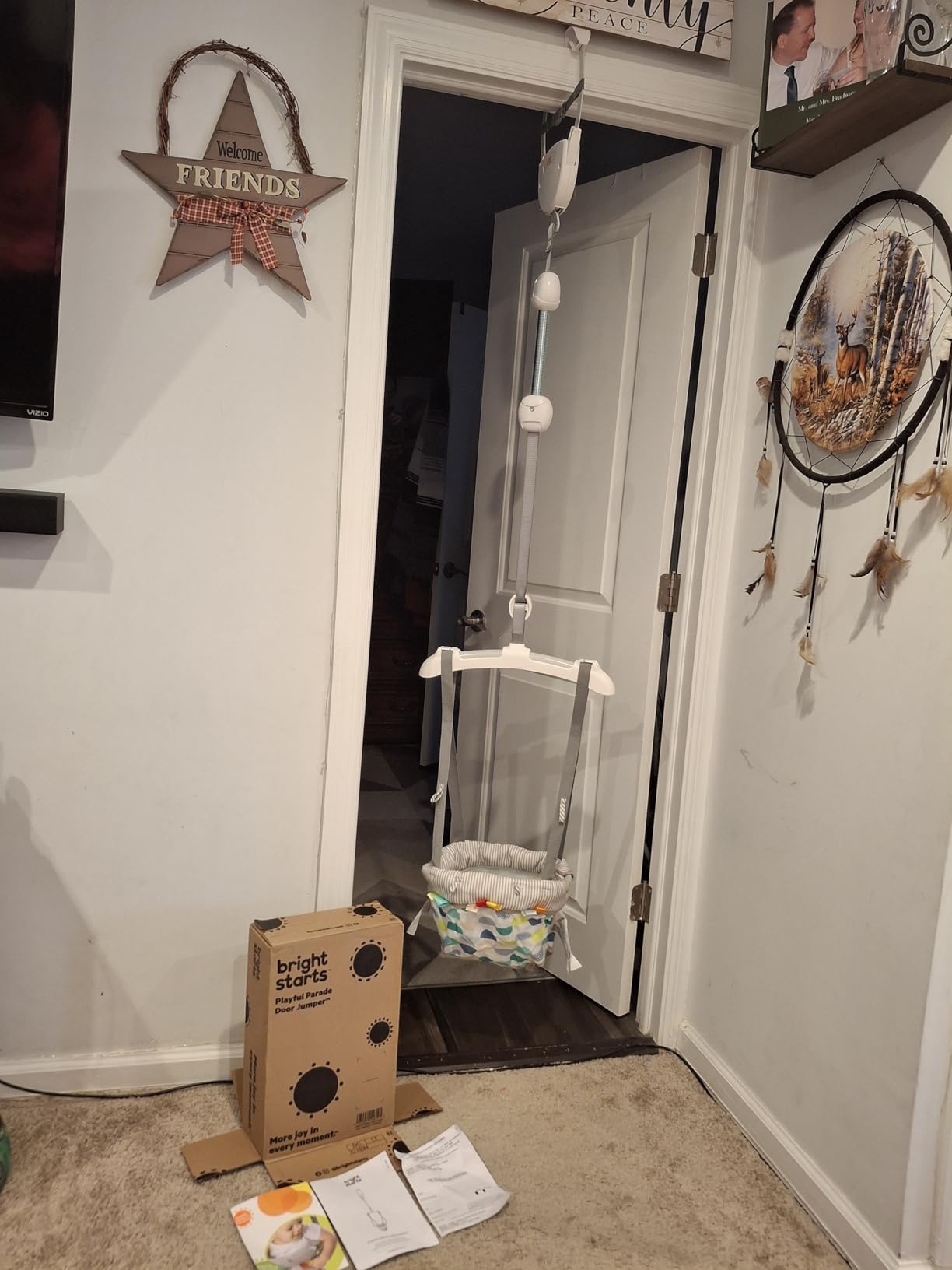 Bright Starts Bounce 'n Spring Deluxe Door Jumper for Baby with Adjustable Strap, 6 Months and Up, Max Weight 26 lbs customer photo 2