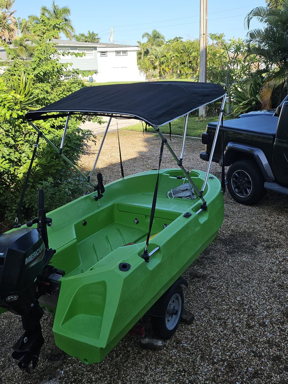 Naviskin 3 Bow & 4 Bow Bimini Top for Boats, 10 Colors, 13 Sizes | Easy Installation, 2 Mounting Methods, 4 Straps & 2 Rear Support Poles, 1