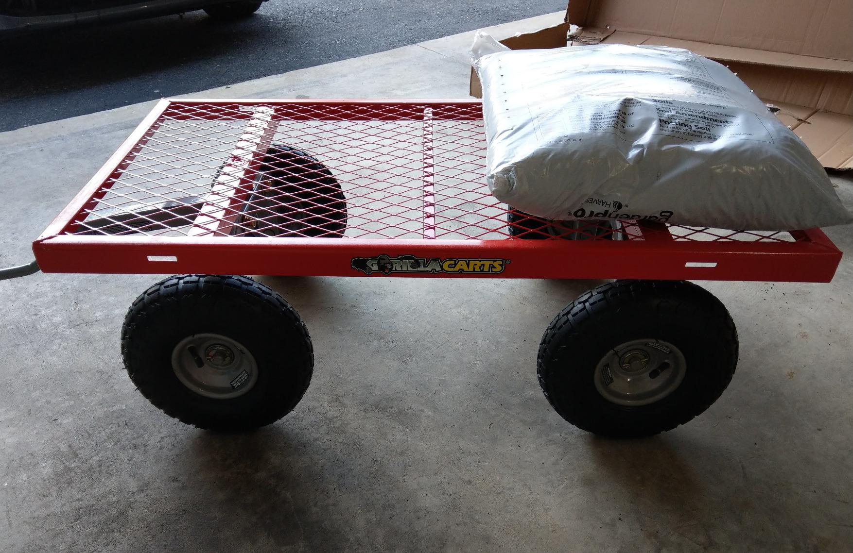 Gorilla Carts 800-Pound Capacity Heavy Duty Steel Mesh Versatile Utility Garden Wagon with Easy Grip Handle for Outdoor Hauling, Red, Model GOR800-COM | 800-lb Capacity Steel Utility Garden Cart for Homeowners and Contractors Hauling Firewood, Bricks and Yard Debris customer photo 1
