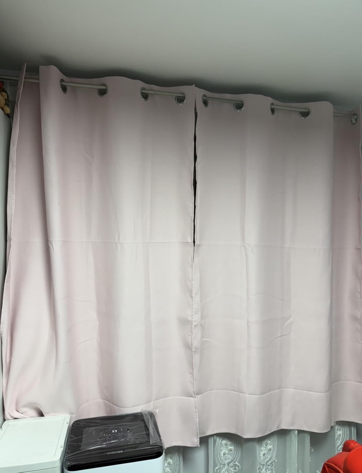 NICETOWN Halloween Pitch Black Solid Thermal Insulated Grommet Blackout Curtains/Drapes for Bedroom Window (2 Panels, 42 inches Wide by 63 inches Long, Black) customer photo 2